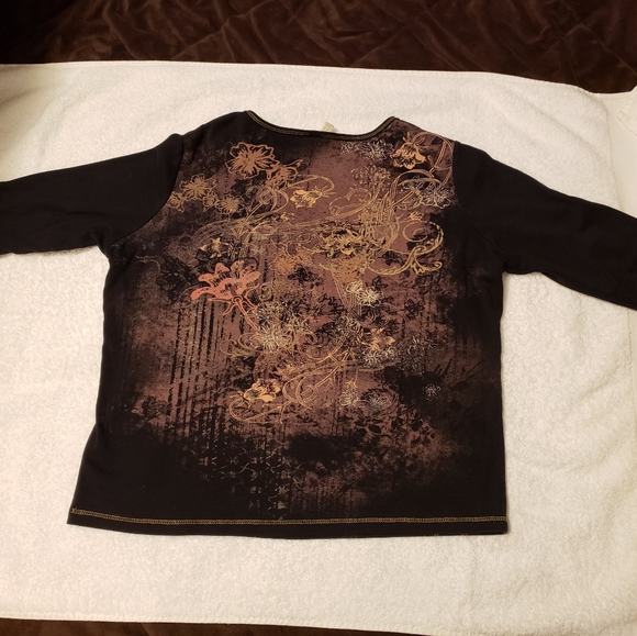 Black Knit 3/4 Sleeve Top - Picture 3 of 7